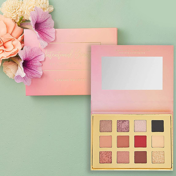 bellapierre Lindsey Stirling Citrine Palette | 12 Color Eyeshadow Palette Infused with Citrine Crystal | Non-Toxic & Paraben Free | Cruelty Free