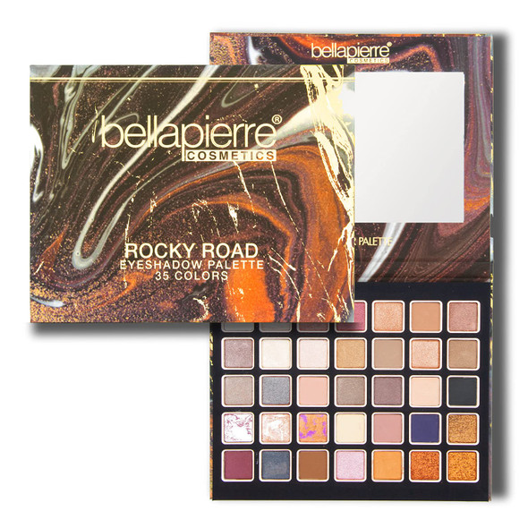 bellapierre Rocky Road Eyeshadow Palette | 35 Shades in Matte, Satin, Shimmer, & Foil Finishes | Non-Toxic & Paraben Free | Vegan & Cruelty Free