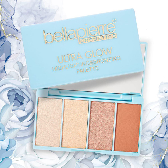 bellapierre Ultra Glow Makeup Palette | 4 Illuminating Shades to Suit Different Skin Tones | Non-Toxic and Paraben Free | Vegan and Cruelty Free | Cruelty Free