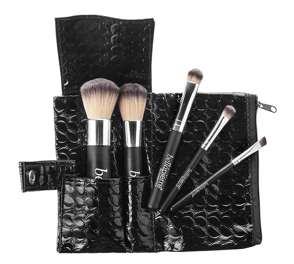 Bellapierre 5 Piece Makeup Travel Brush Set | Cruelty-Free Synthetic Brushes