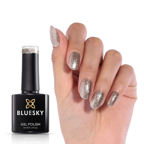 Bluesky Gel Nail Polish Glitter-Glitter Gel Nail Polish with Dazzling Platinum Effect, Nail Art,Quick Dry,Curing under the UV/LED Lamp.10ml,Steal the Show