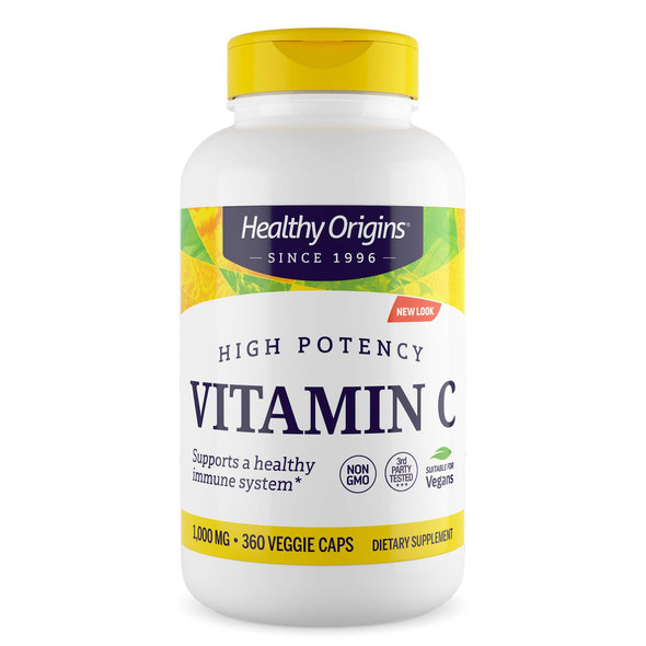 Healthy Origins Vitamin C 1,000 Mg (Non-Gmo Tested, High Potency, Immune Support, Vegan), 360 Veggie Caps