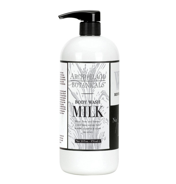 Archipelago Botanicals Milk Body Wash | Moisturizing and Soothing Daily Cleanser | Free from Parabens and Sulfates (33 fl oz)