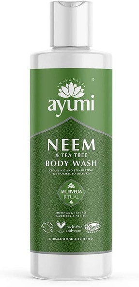 Ayumi Neem & Tea Tree Body Wash, Moisturises & Gently Cleanses the Skin, With a Blend of Bearberry & Nettle to Leave Skin Feeling Fresh & Healthy - 1 x 250ml