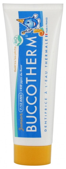 Buccotherm Thermal Water Toothpaste Peach Ice Tea Junior 7-12 Years Old Organic 50ml