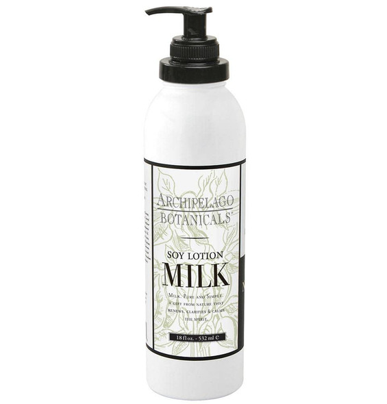 Archipelago Botanicals Soy Milk Lotion | Nurturing, Soothing Daily Body Lotion | Free From Parabens, Phthalates and GMOs (18 oz)