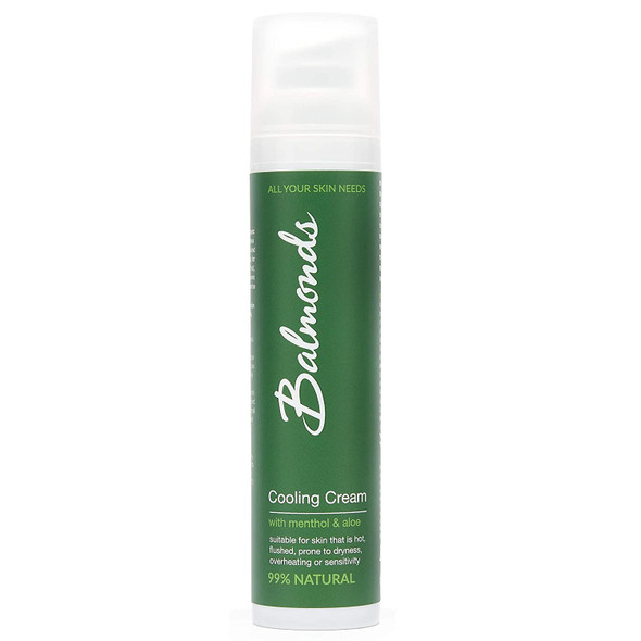 Balmonds - Cooling Cream - 3.5oz. (100ml) - 99% Natural Moisturizer With Menthol & Aloe - Fragrance Free - Vegan/Cruelty Free - All Skin Types