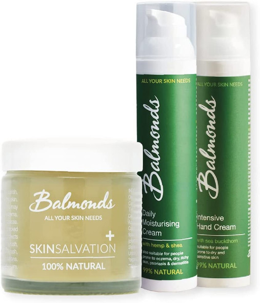Balmonds - Essential Travel Set - 3x Travel Size Key Travel Essentials Bath Products For Hand Luggage - All Natural - Vegan - Fragrance Free