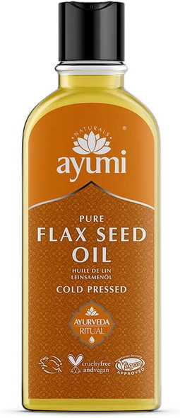 Ayumi Pure Flax Seed Oil, Rich in Fatty Acids to Restore Tired & Weary Skin, Used to Calmy Caress Damaged & Blemished Skin For General Wellness 1 x 150ml