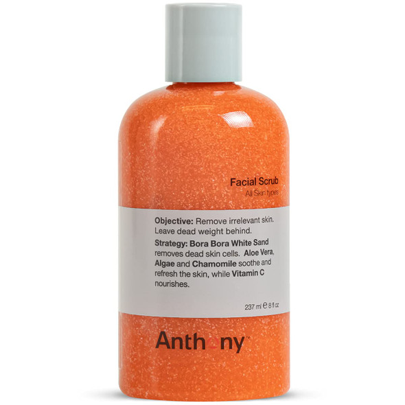 Anthony Facial Scrub – Mens Exfoliating Face Wash with Vitamin C, Aloe, Chamomile and Algae for Deep Cleansing and Detoxifying (8 Fl Oz (Pack of 1))