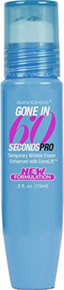 AminoGenesis Gone In Sixty Seconds Pro Instant Temporary Wrinkle Eraser .5 oz, Instant Face Lift Cream Tighten Firm Smooth Under Eye Bags Puffiness Wrinkles
