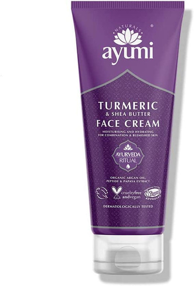 Ayumi Turmeric & Shea Butter Face Cream, Supports a Smooth & Luminous Complexion, Packed With Organic Argan Oil Which Locks in Moisture - 1 x 100ml