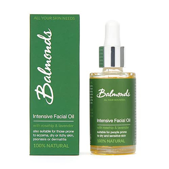 Balmonds - Intensive Facial Oil - 1.1fl.oz. (30ml) - 100% Natural Skin Oil - Vitamin E Oil - Vegan - Free From Fragrance - All Skin Types