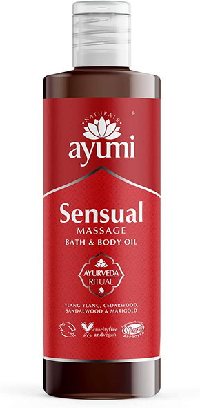 Ayumi Sensual Massage Bath & Body Oil, Leaves Skin Feeling Hydrated & Smooth, Combined With Ylang Ylang & Cedarwood to Help De-Stress - 1 x 250ml