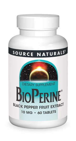 Source Naturals BioPerine - Black Pepper Fruit Extract, Promotes Nutrient Absorption - 60 Tablets