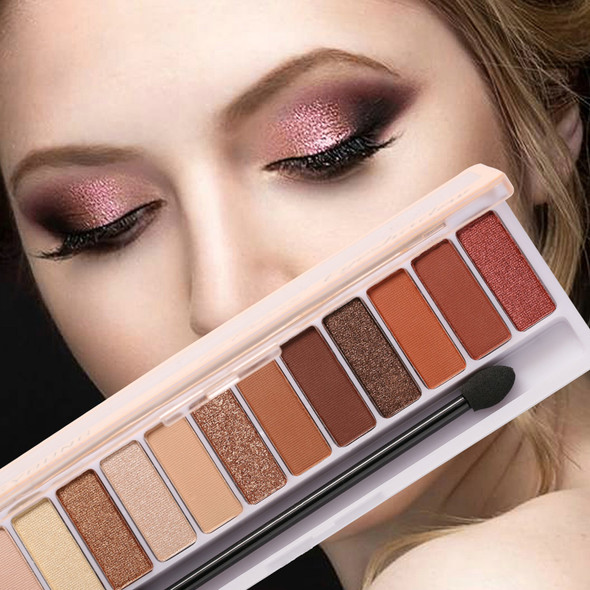 12 Colors Eye Makeup Matte Glittering Waterproof Eye Shadow Palette With Brush