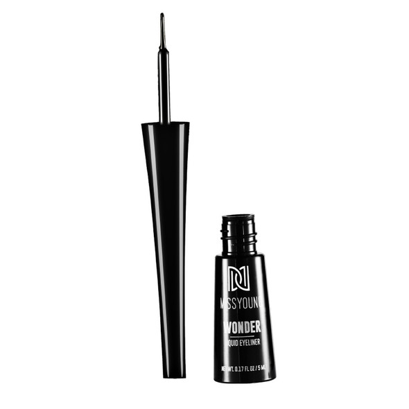 Black Eyeliner, Waterproof, Fade-Proof Eye Makeup, Easy-to-Apply Liner Brush