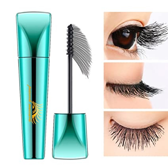 Extra Long Lasting Extending Mascara, 4D Waterproof Mascara, Liquid Fiber Lash Mascara, Thick Peacock Mascara, Long Lasting Eyelash Extensions With 360 Degree Spiral Brush, Black