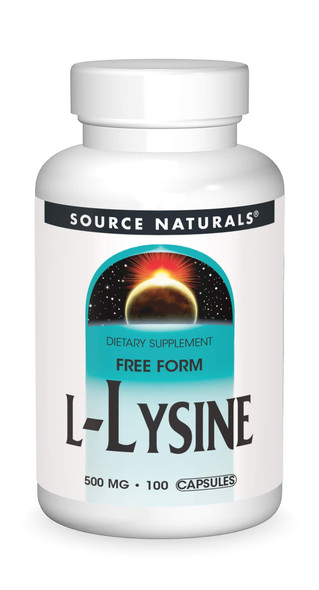 Source Naturals L-Lysine Free Form -Amino Acid Supplement Supports Energy Formation & Collagen - 100 Capsules