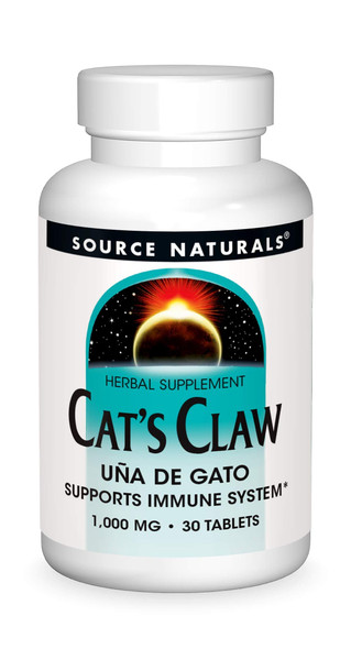 Source Naturals Cat's Claw Bark Una de Gato 1000 mg Dietary Supplement - Supports Immune System - 30 Tablets
