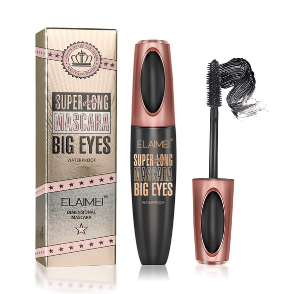 MAXFINE 5D Silk Fiber Big Eye Lash Mascara, Mascara Black Volume And Length Intense Long Lasting, Waterproof No Clumping, Lengthening Volumizing Luxuriously Longer Mascara