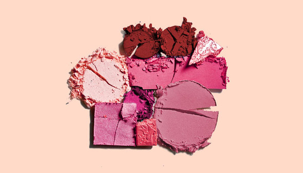 New Pink Face Blusher Powder Highlighter Bronzer Makeup Blusher Powder Minerals Palettes Shimmer Blusher Brush Palette Stick