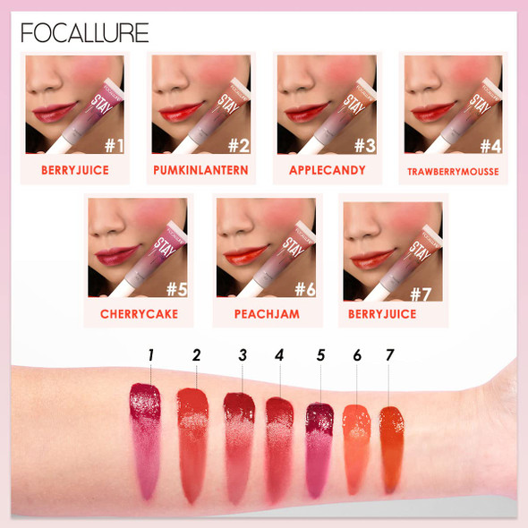 OCALLURE Lip Gloss With Hydrating And Moisturizing Coconut Oil - Highly Pigmented Lip Tint For Lips, Cheeks, Eyelids - Long Lasting & Waterproof Liquid Lipstick - Dual-use Lip Stain & Blush