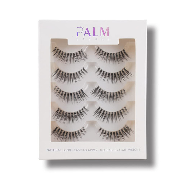 Palm Lashes Natural Look False Eyelashes Clear Band Short Everyday Lashes(TS03)