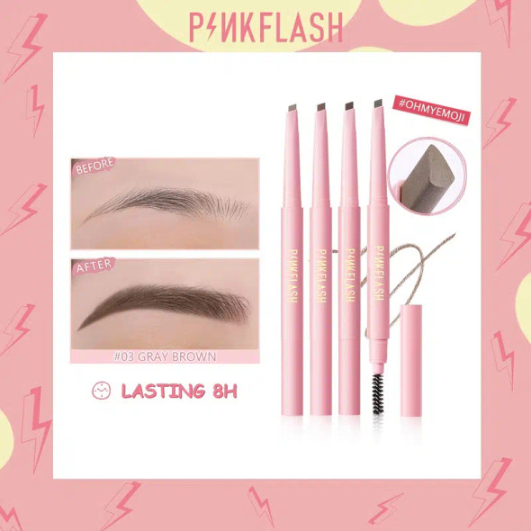 PINKFLASH Automatic Eyebrow Pencil+Lasting 8h Waterproof Pigmented Easy Blend Soft