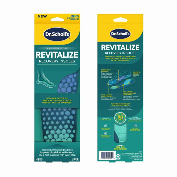 REVITALIZE RECOVERY INSOLES, 1 PAIR, TRIM TO FIT Men's 8-14