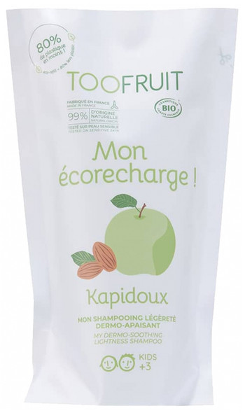 Toofruit Kapidoux My Dermo-Soothing Lightness Shampoo Apple Almond Organic Eco-Refill 400ml