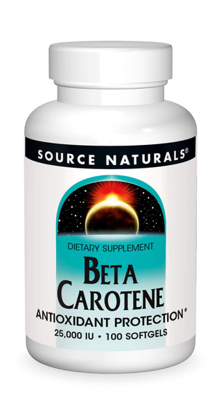 Source Naturals Beta Carotene 25000 iu Antioxidant Protection - Converted By Body To Vitamin A - 100 Softgels