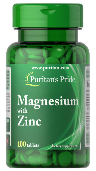 Puritan's Pride Magnesium with Zinc-100 Tablets