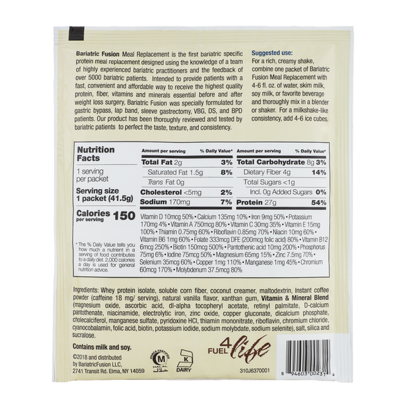 Cappuccino High Protein Meal Replacement - Single Serve Packet