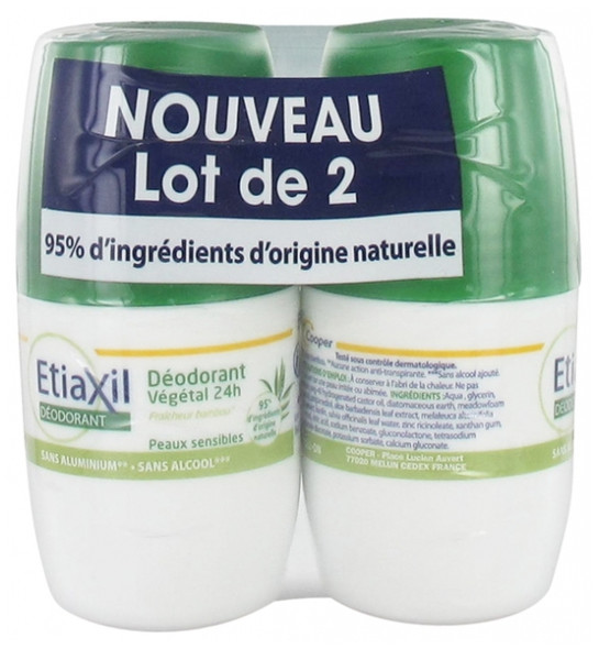 Etiaxil Plant Deodorant 24H Roll-On Batch of 2 x 50 ml