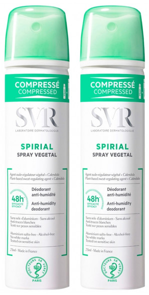 SVR Spirial Spray Vegetal Anti-Humidity Deodorant 48H 2 x 75ml