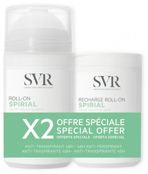 SVR Spirial Deodorant Anti-Perspirant 48H Roll-On 50 ml + Refill Roll-On 50ml