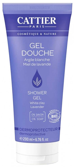 Cattier Shower Gel White Clay Lavender 200ml