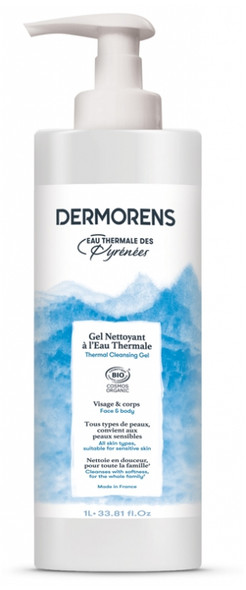 Dermorens Organic Thermal Water Cleansing Gel for Face and Body 1 L