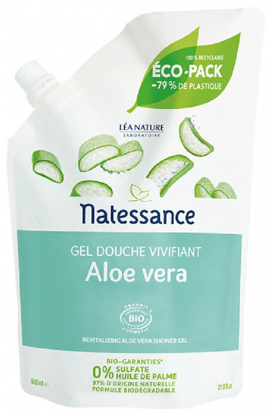 Natessance Organic Revitalizing Aloe Vera Shower Gel Refill 650ml