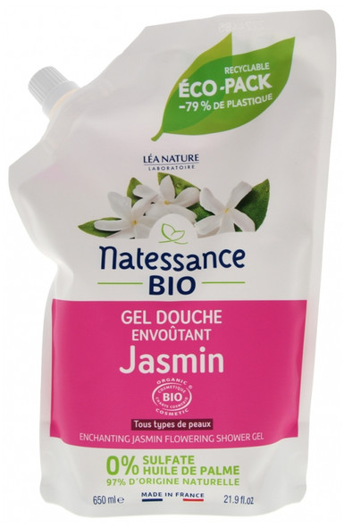 Natessance Organic Enchanting Jasmin Flowering Shower Gel Refill 650ml