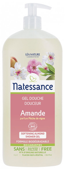 Natessance Softening Almond Shower Gel Organic 1L