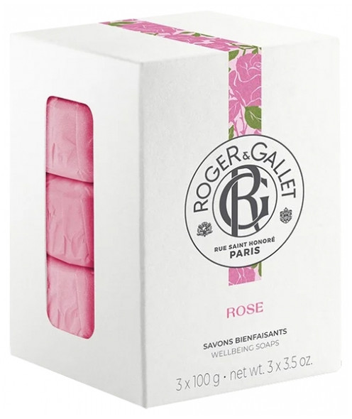 Roger & Gallet Rose 3 Wellbeing Soaps of 100g