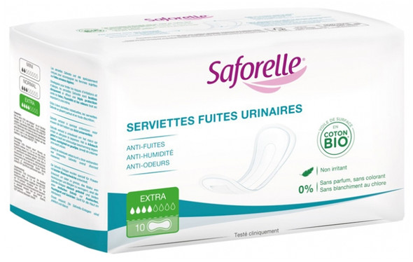 Pack of 10 sanitary pads night Saforelle