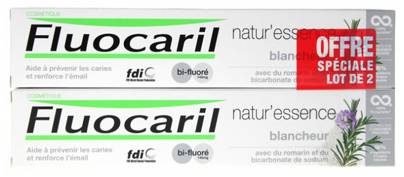 Fluocaril Natur'Essence Whiteness Toothpaste Bi-Fluorinated 2 x 75ml