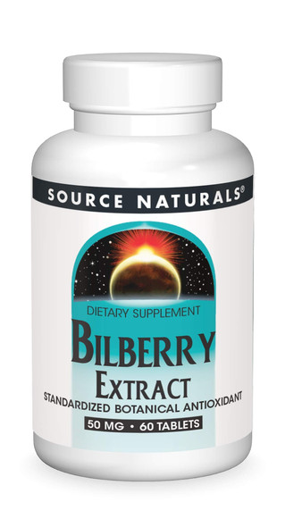 Source Naturals Bilberry Extract 50 mg Standardized Botanical Antioxidant - 60 Tablets