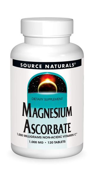 SOURCE NATURALS Magnesium Ascorbate 1000 Mg Tablet, 120 Count