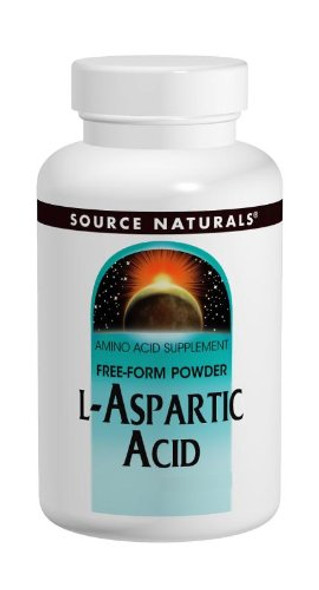 Source Naturals L-Aspartic Acid Powder, 100 Grams (Pack of 2)