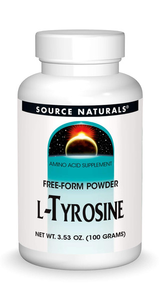 Source Naturals L-Tyrosine -Free Form Powder Amino Acid Supplement - 100 Grams