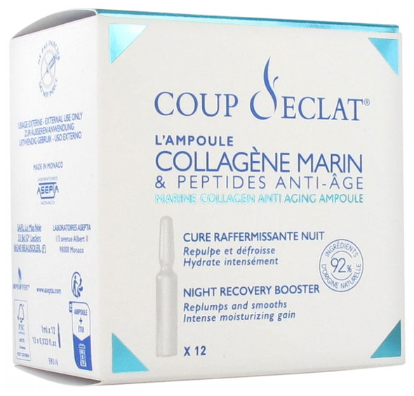 Coup d'eclat Anti-Aging Peptides & Marine Collagen 12 Phials